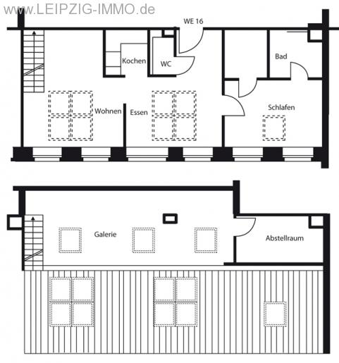 ** LEIPZIG-ZENTRUM ** Moderne 3 Raum-Galeriewohnung ** Parkett * GWC