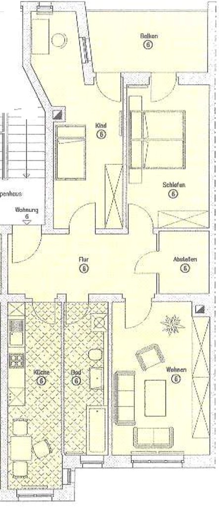 VERMIETET: Gohlis ** Familienfreundliche 3-Raum WE * Parknähe * großer Balkon * TLB * Ankleide * Gartenmitbenutzung