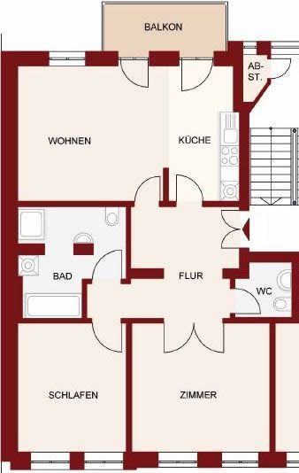 VERKAUFT: Provisionsfrei ** vermietete 3-Raumwohnung ** Balkon ** Parkett