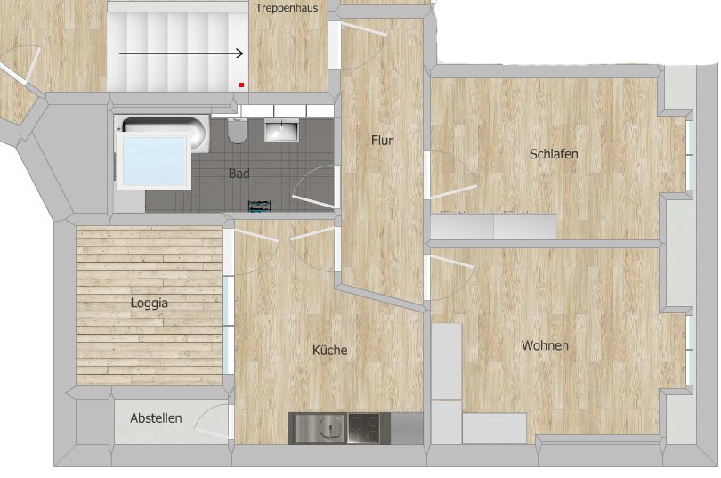 Provisionsfreie und vermietete Dachgeschosswohnung am Park ** 2 Zimmer  ** Südterrasse
