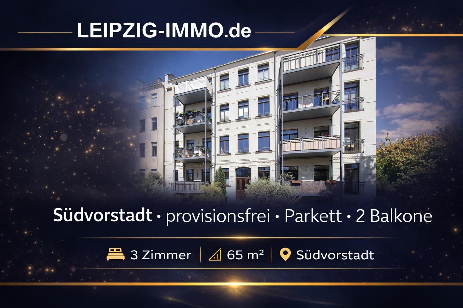 VERKAUFT: *Seltene Gelegenheit in der Südvorstadt* vermietete und provisionsfreie 3-Raumwohnung * 2 Balkone * Stellplatz 