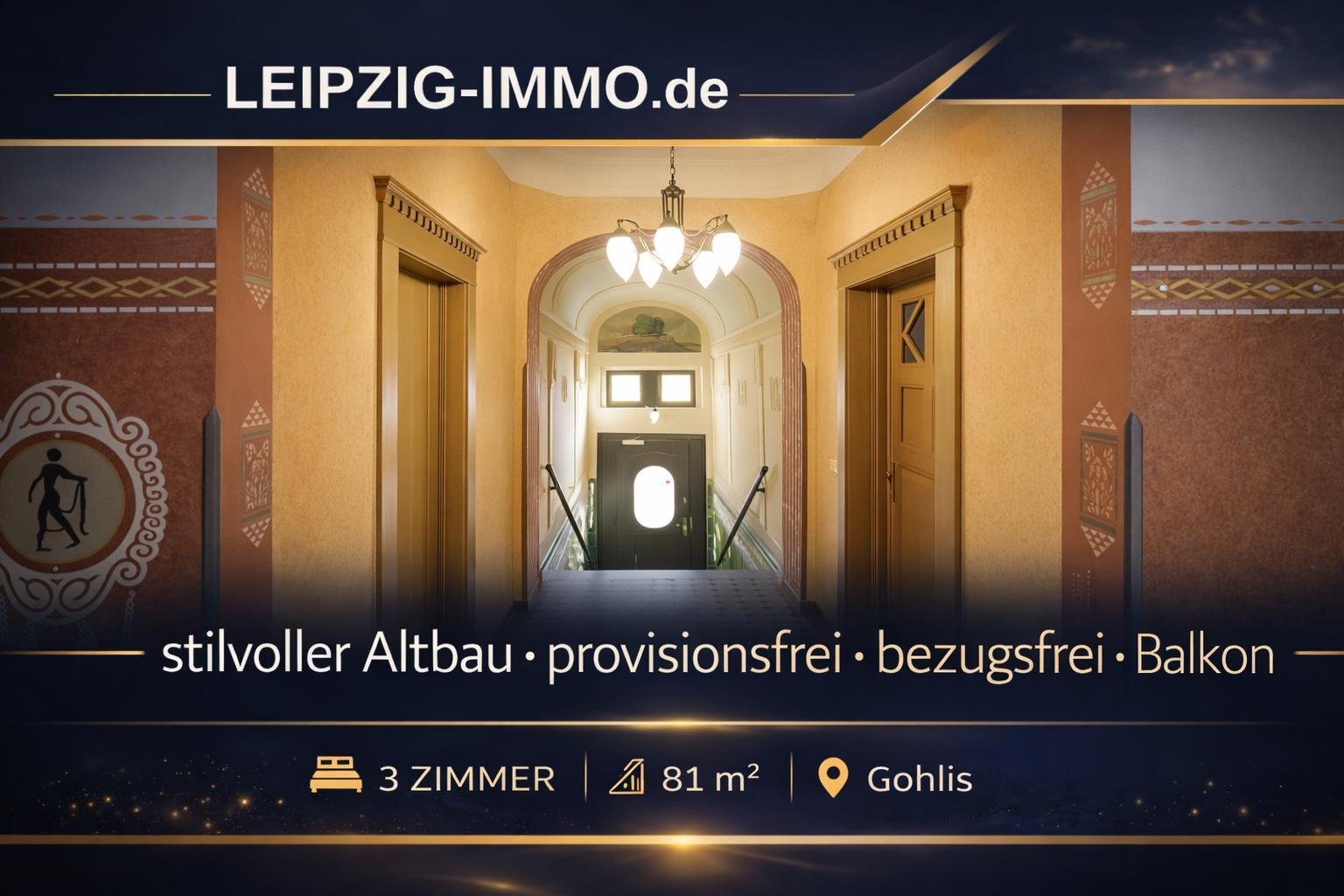 VERKAUFT: GOHLIS **BEZUGSFREI ab sofort ** PROVISIONSFREI** 3 ZKB ** BALKON ** STUCK 