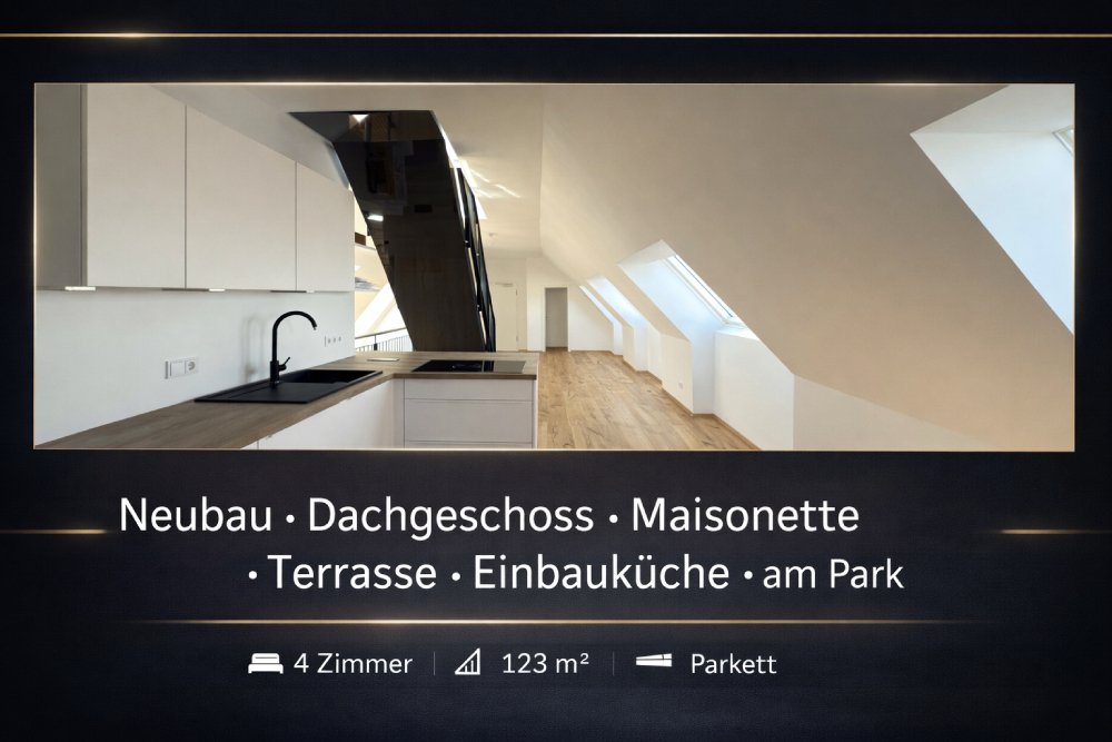 ** Wohntraum mit Fernblick ** Dachgeschoss-Maisonette mit Dachterrasse ** Einbauküche ** 2 Bäder ** Lift ** Parkett  