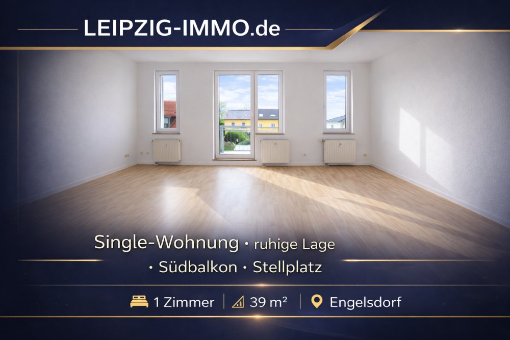 VERMIETET:  schöne Single-Wohnung in Engelsdorf * ruhige Lage * Südbalkon * Stellplatz