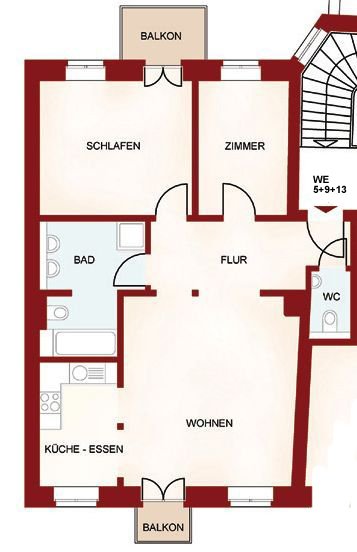 RESERVIERT: Seltene Gelegenheit ** vermietete 3-Raumwohnung im Zentrum-Süd ** 2 Balkone ** GWC ** Parkett