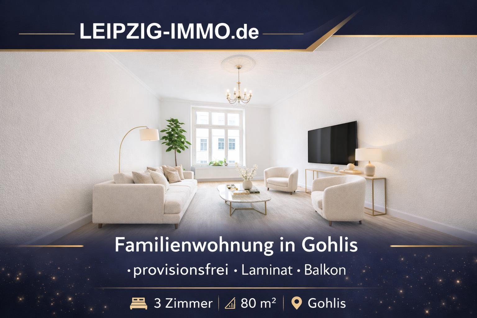 GOHLIS ** PROVISIONSFREI ** sehr gepflegte 3 ZKB ** BALKON