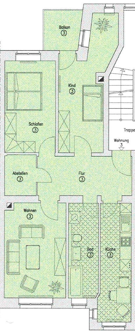 Familienwohnung in GOHLIS • BEZUGSFREI • PROVISIONSFREI • 3 ZKB • BALKON