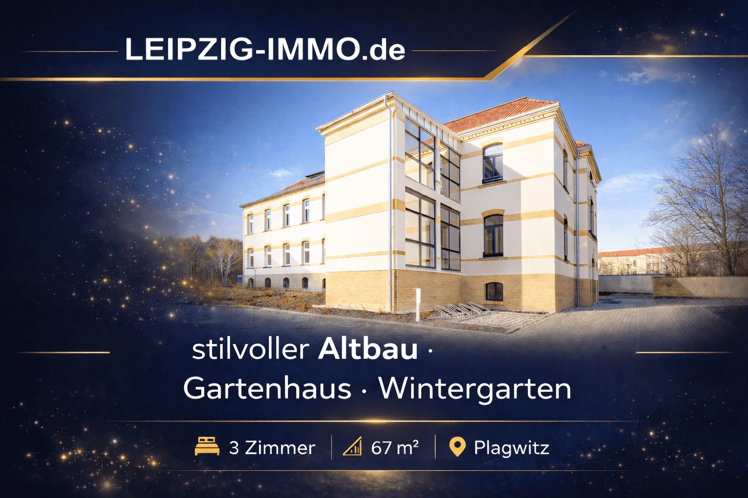 Wintergartenwohnung mit Stellplatz in Plagwitz ** Wintergarten ** Parkett ** ruhige Lage 