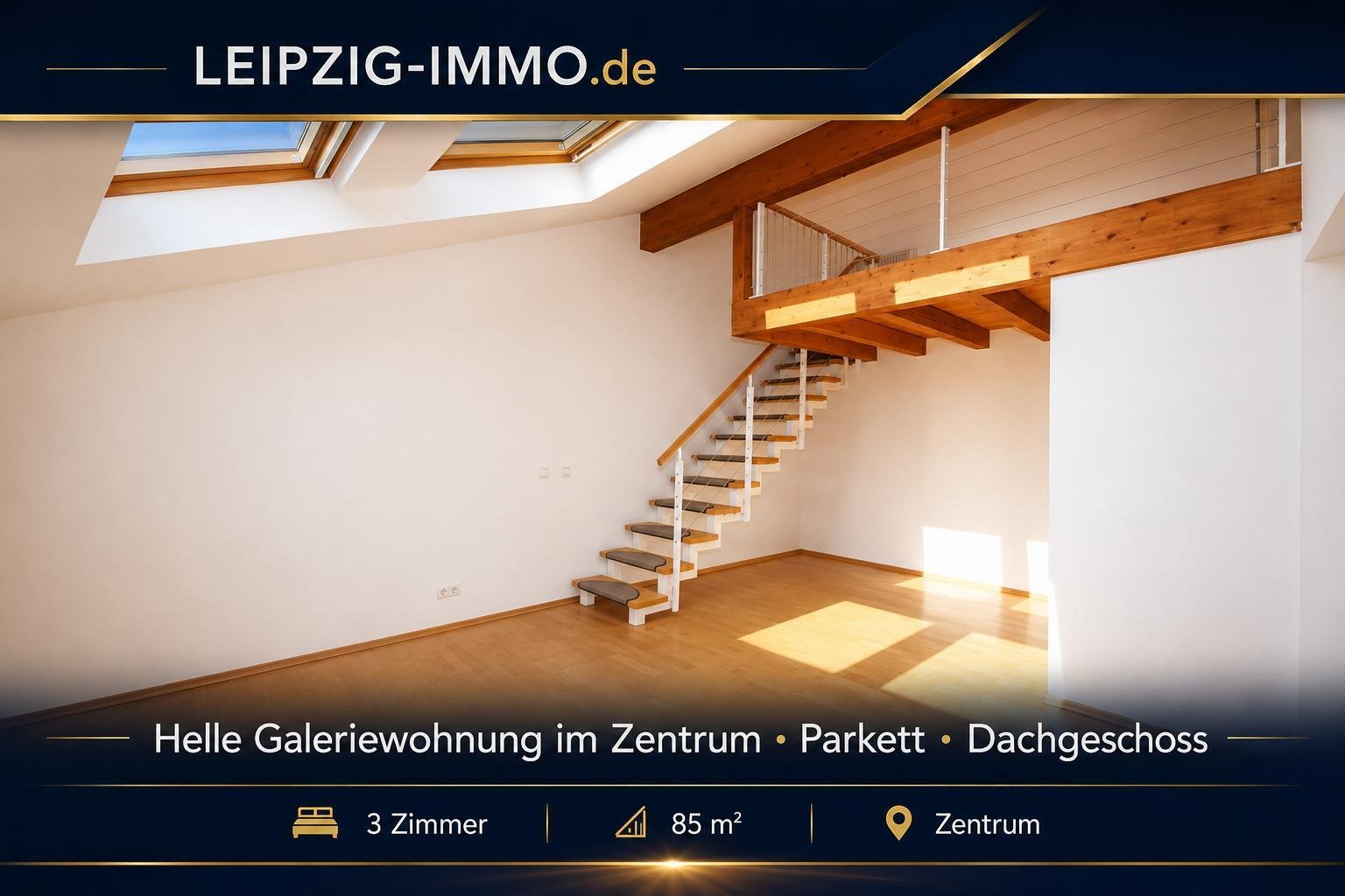 ** LEIPZIG-ZENTRUM ** Moderne 3 Raum-Galeriewohnung ** Parkett * GWC 