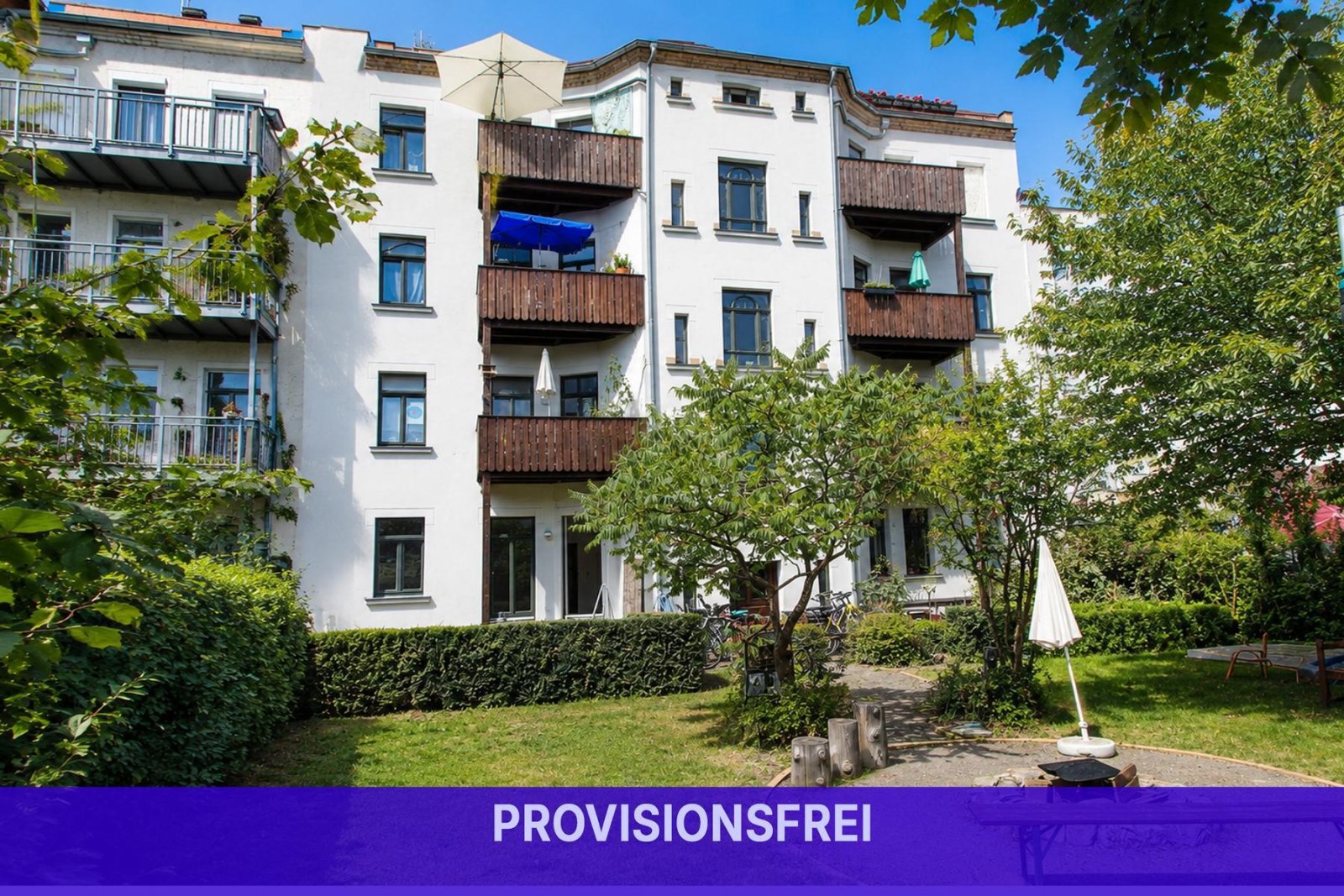 * Wohnen am Stadtteilpark Plagwitz * provisionsfreie 3-Raumwohnung * Balkon * Stuck * ruhige Lage