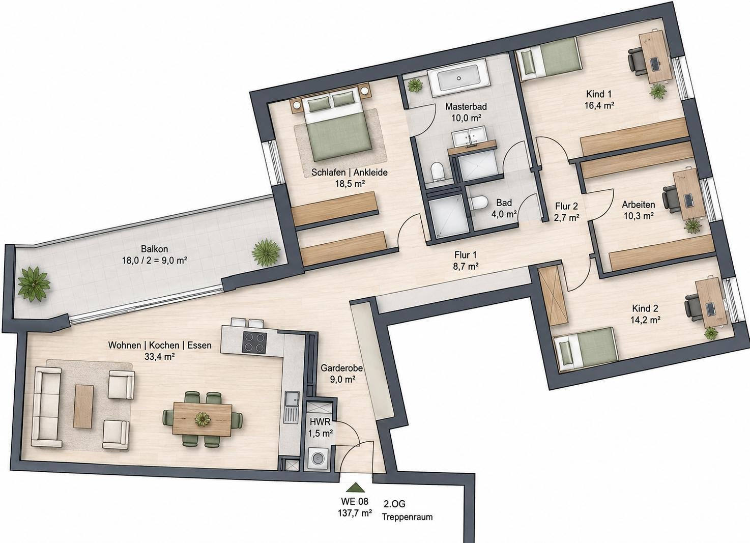 NEUBAU * Familienwohnung an der Weißen Elster * großer Balkon * EBK * 2 Bäder * Ankleide * Tiefgarage