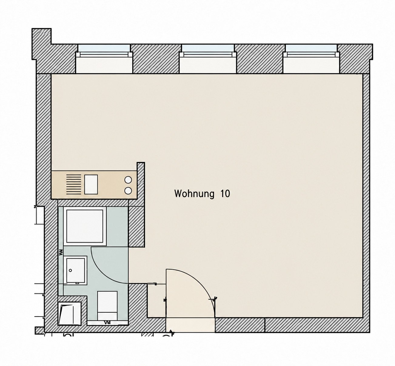 ** Frei ab 01.10. ** Schicke Single-Wohnung im ZENTRUM ** Einbauküche ** Parkett