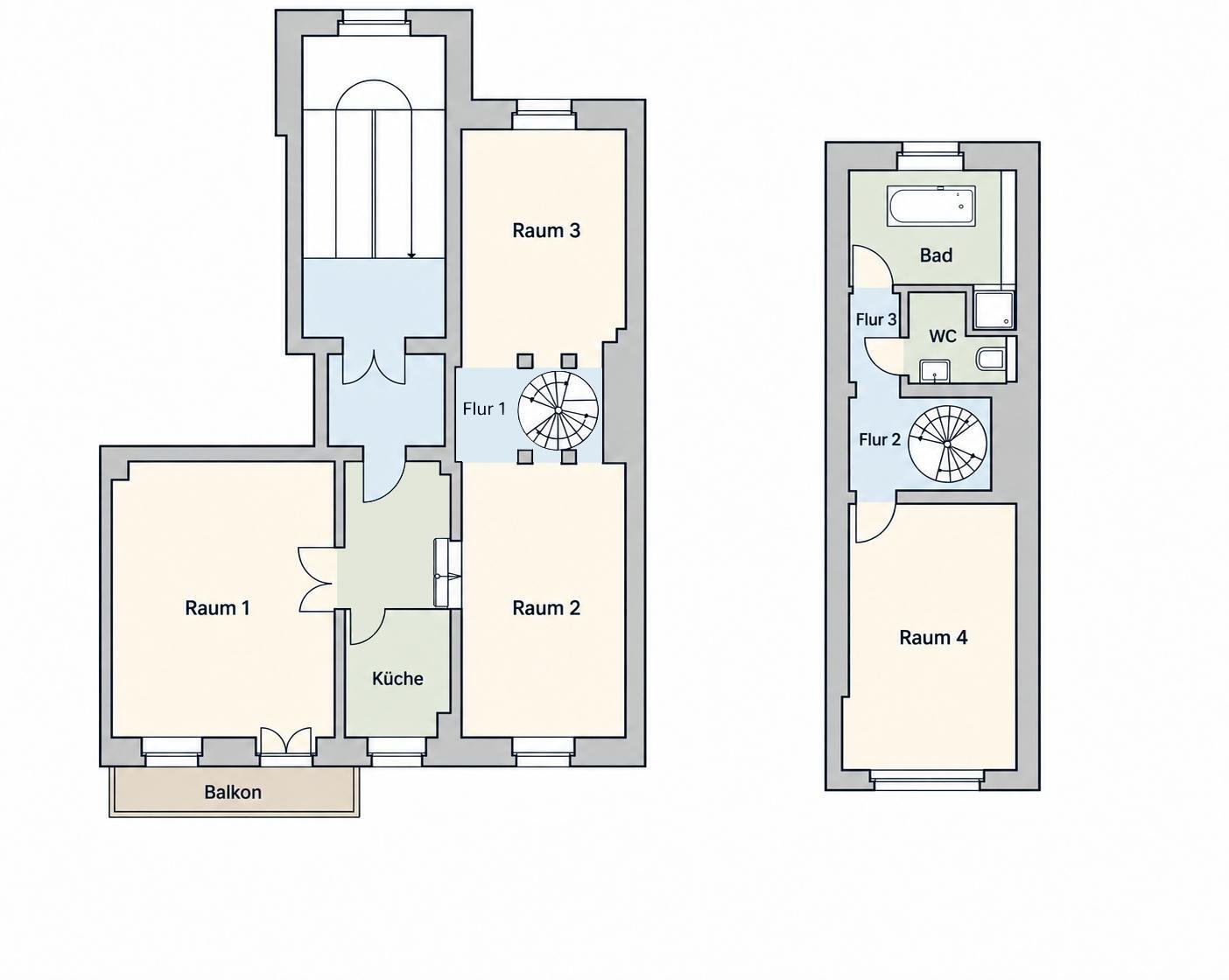 Zentrum * provisionsfrei * stilvolle Maisonette * Stuck * Parkett * Balkon