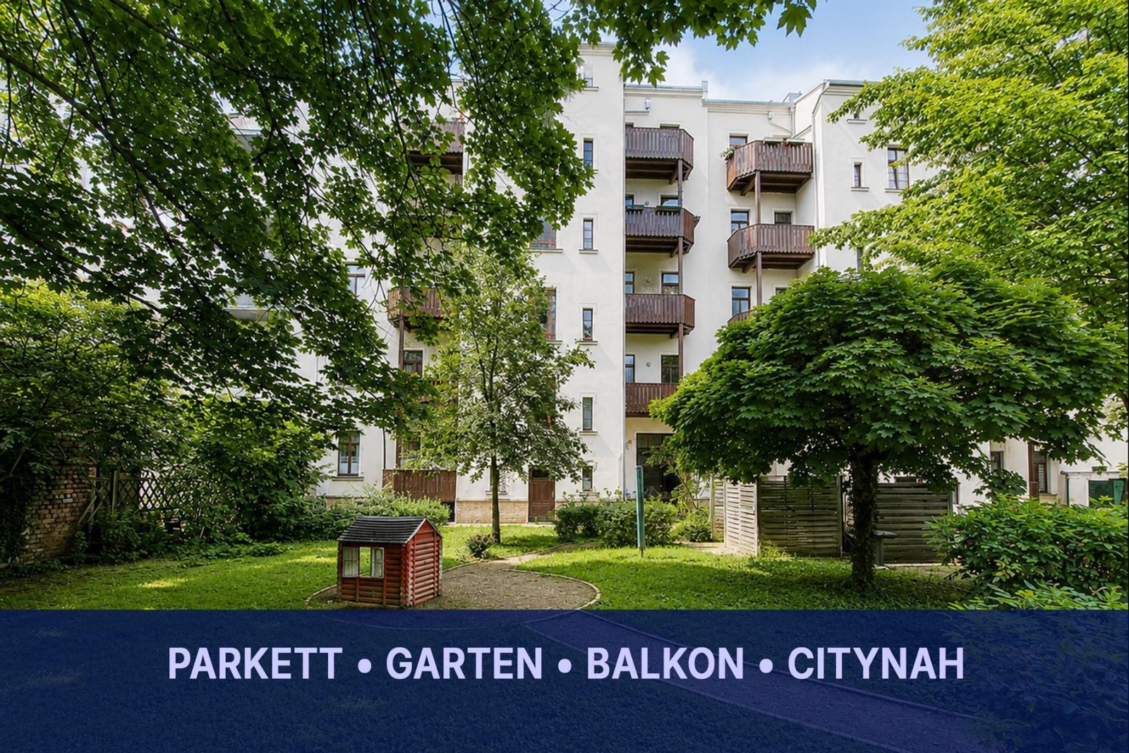 Schicke 2-Raumwohnung in Zentrumsnähe * Balkon * Stuck * Tageslichtbad + Wa+Du * Parkett * Garten 