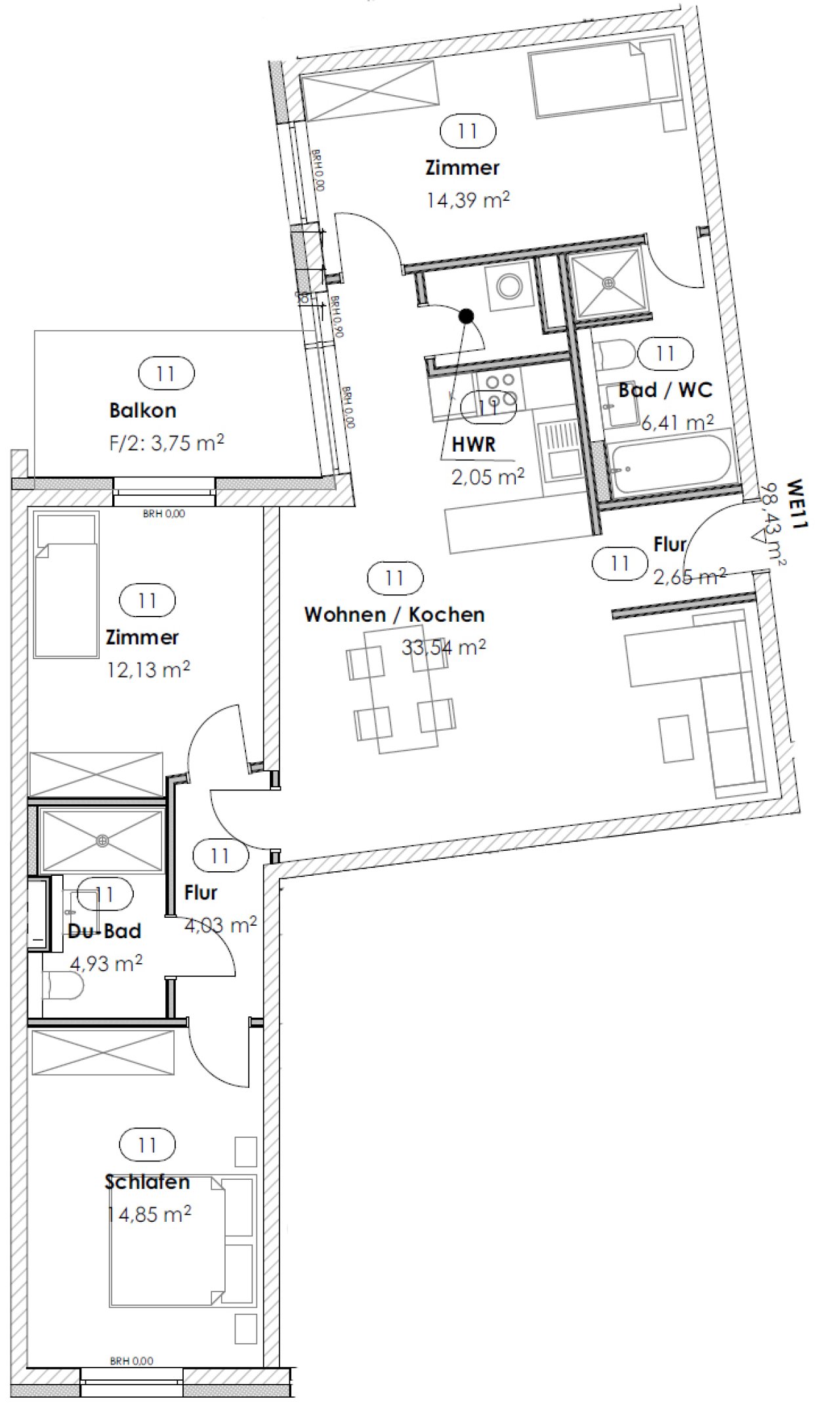 Grundriss WE 11 Grundriss WE 11