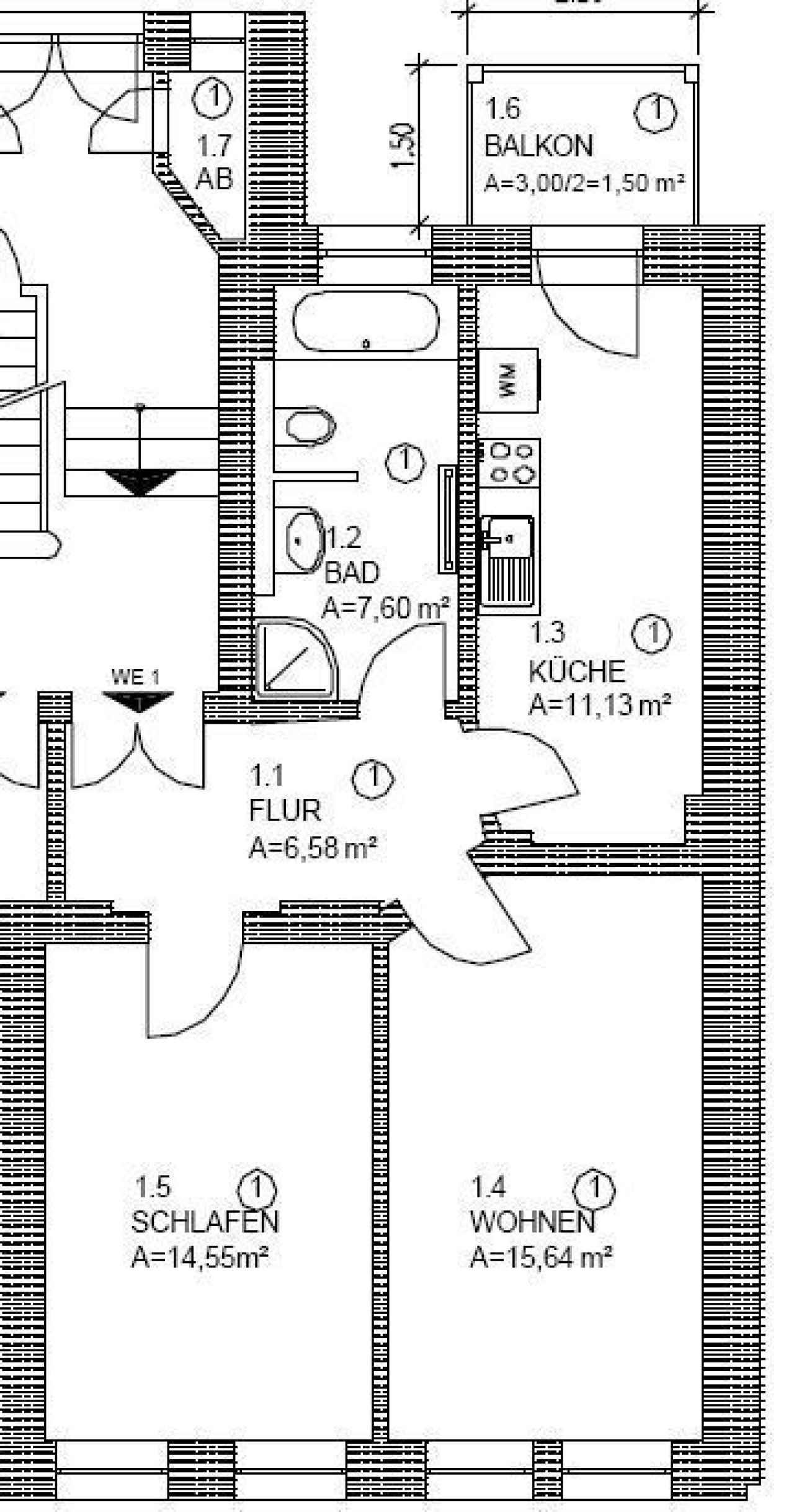Grundriss WE 1 Grundriss WE 1